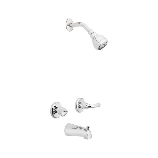Comfortcorrect Essentials Shower Two Handle Tub & Shower Faucet, Chrome - Brass CO2513292